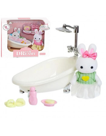 Набір меблів 'Ванна' з фігуркою зайчика (аналог Sylvanian families) арт. 6621-4