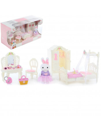 Набір меблів із фігуркою зайчика 'Спальня' (аналог Sylvanian Families) арт. 6616