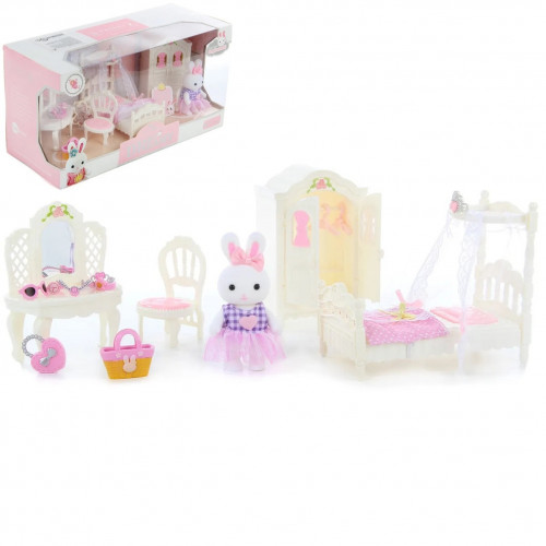 Набір меблів із фігуркою зайчика 'Спальня' (аналог Sylvanian Families) арт. 6616
