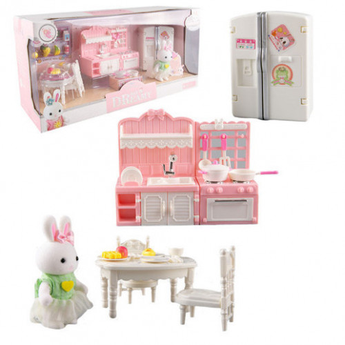 Набір меблів з фігуркою зайчика 'Кухня' (аналог Sylvanian Families) арт. 6617