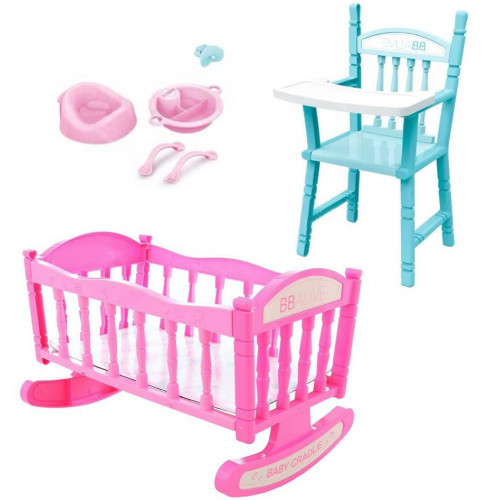 *Ігровий набір для ляльки (стільчик для годування, ліжко, аксесуари) арт. YL 668 C-4/YL 668 C-3