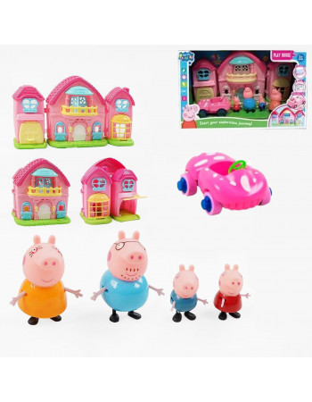 Ігровий набір - будинок з машиною та фігурками 'Свинка Пеппа' (Peppa Pig) арт. YQ 8022/40293