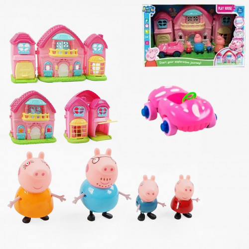 Ігровий набір - будинок з машиною та фігурками 'Свинка Пеппа' (Peppa Pig) арт. YQ 8022/40293