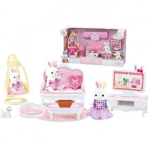 *Набір меблів з фігуркою зайчика 'Вітальня' (аналог Sylvanian Families) арт. 6619