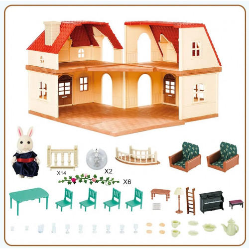 *Ігровий будинок для ляльок, флоксових фігурок (аналог Sylvanian Families) арт. A 08