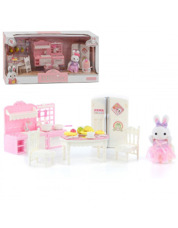 Набір меблів з фігуркою зайчика 'Кухня' (аналог Sylvanian Families) арт. 6617