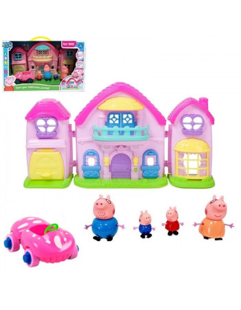 Ігровий набір - будинок з машиною та фігурками 'Свинка Пеппа' (Peppa Pig) арт. YQ 8022/40293