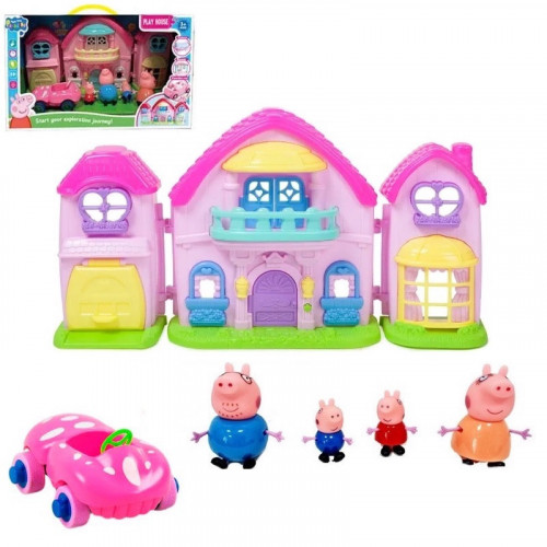 Ігровий набір - будинок з машиною та фігурками 'Свинка Пеппа' (Peppa Pig) арт. YQ 8022/40293