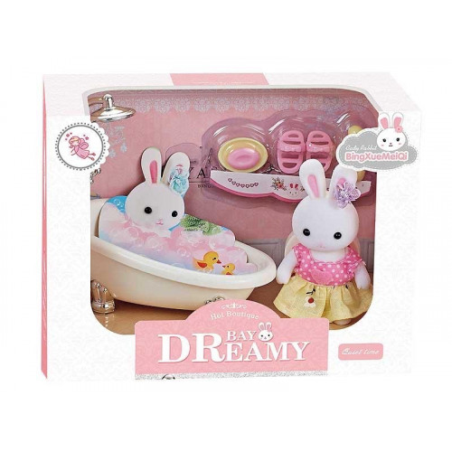 Набір меблів 'Ванна' з фігуркою зайчика (аналог Sylvanian families) арт. 6621-4