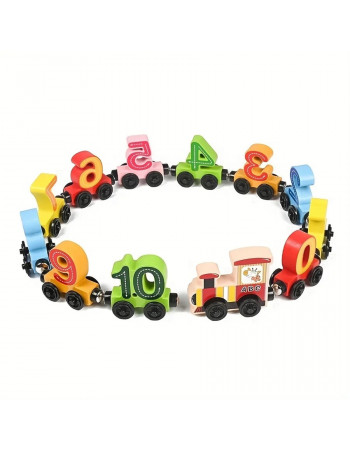 Дерев'яна іграшка - паровоз з цифрами арт. C 61400