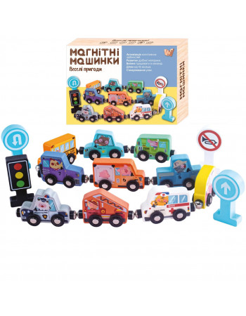Дерев'яна іграшка 'магнітні машинки' арт. 49325