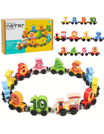 Дерев'яна іграшка - паровоз з цифрами арт. C 61400
