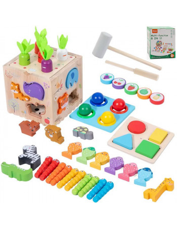 Дерев'яна розвиваюча іграшка 'Логічний куб' (рибалка/стукалка/сортер) арт. C 73230