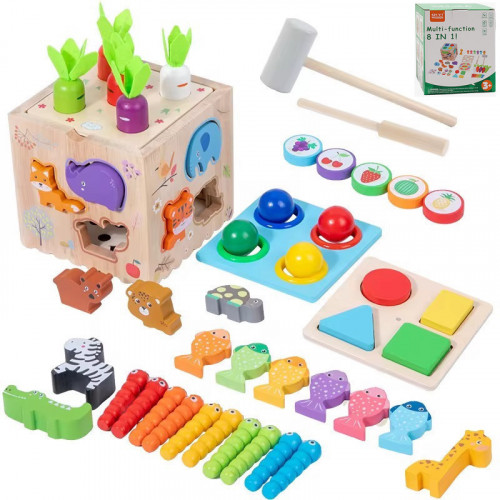 Дерев'яна розвиваюча іграшка 'Логічний куб' (рибалка/стукалка/сортер) арт. C 73230