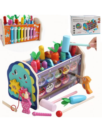 Дерев'яна іграшка (стукалка, ксилофон, магнітний лабіринт, рибалка) арт. C 65677