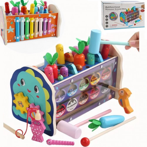 Дерев'яна іграшка (стукалка, ксилофон, магнітний лабіринт, рибалка) арт. C 65677