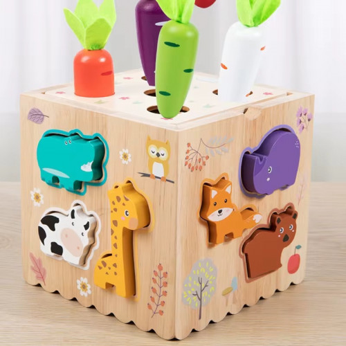 Дерев'яна розвиваюча іграшка 'Логічний куб' (рибалка/стукалка/сортер) арт. C 73230