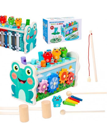 Дерев'яна іграшка (стукалка, ксилофон, магнітна гра, шестерні) арт. С 61693