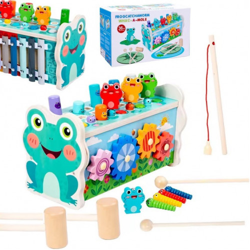 Дерев'яна іграшка (стукалка, ксилофон, магнітна гра, шестерні) арт. С 61693