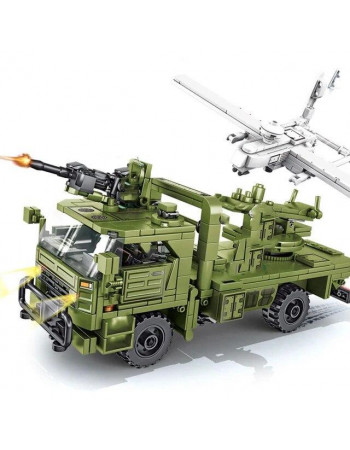 Конструктор ЗСУ 2в1 'Військова машина КРАЗ-6510ТЕ' та безпілотник 'Сокіл-300' (392 деталі) арт. 12052