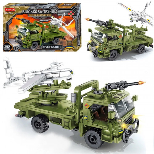 Конструктор ЗСУ 2в1 'Військова машина КРАЗ-6510ТЕ' та безпілотник 'Сокіл-300' (392 деталі) арт. 12052