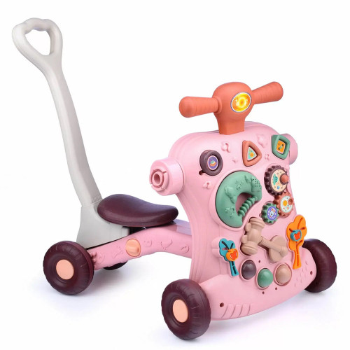 Багатофункціональна каталка 5 в 1 (столик, каталка, ходунки, велобіг, самокат) Baby Walker РОЖЕВІ арт. 999 M