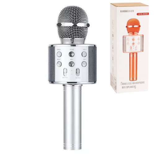 Мікрофон для караоке бездротовий СРІБЛЯСТИЙ (SILVER) арт. 48340