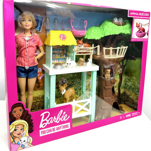 УЦІНКА!!! Ігровий набір - лялька Барбі та центр порятунку тварин (Barbie Animal Rescuer Center Doll Playset) арт. FCP78