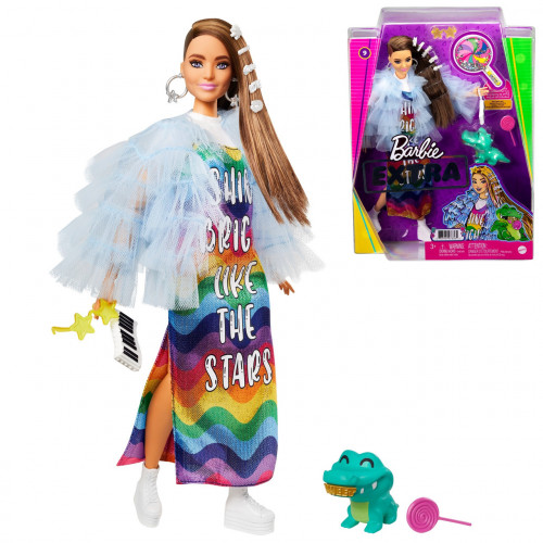 Лялька Barbie Extra 'Барбі Екстра' у веселковій сукні арт. GYJ78