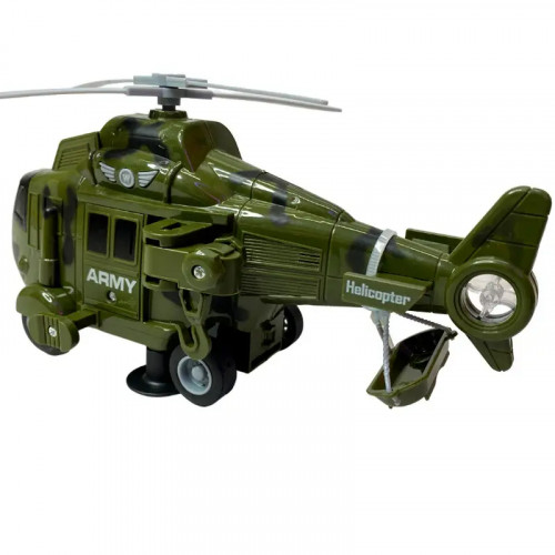 Ігровий набір військової техніки ЗСУ 'Трейлер з вертольотом' арт. WY 571 G/H