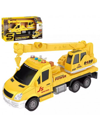 Машина інерційна звукова 'Автокран' ЖОВТА арт. JS 135/135 A