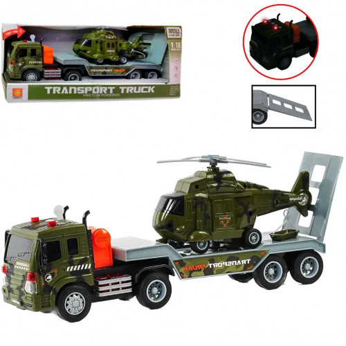 Ігровий набір військової техніки ЗСУ 'Трейлер з вертольотом' арт. WY 571 G/H