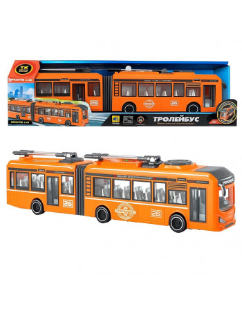 Тролейбус звуковий інерційний 'Авто Експерт' ПОМАРАНЧОВИЙ арт. 26487