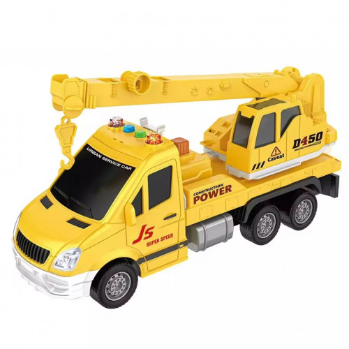 Машина інерційна звукова 'Автокран' ЖОВТА арт. JS 135/135 A