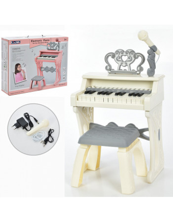 Синтезатор (піаніно) зі стільчиком БІЛИЙ арт. 328-26