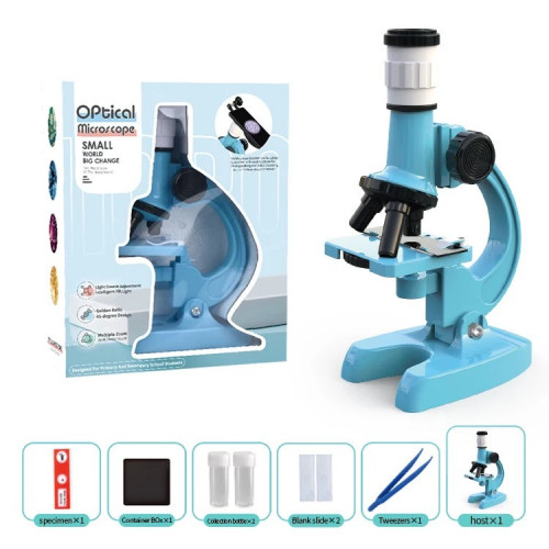 Мікроскоп дитячий з підсвічуванням 'Optical microscope' БЛАКИТНИЙ  арт. LZ 8601-1