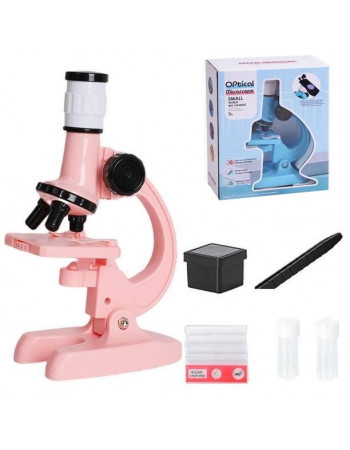 Мікроскоп дитячий з підсвічуванням 'Optical microscope' РОЖЕВИЙ  арт. LZ 8601-1