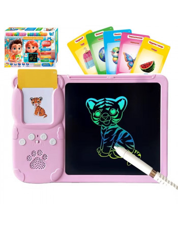 Іграшка - картридер з дощечкою для малювання 'Всезнайка' (казки, пісні, укр. озвучка) РОЖЕВИЙ арт. 94930