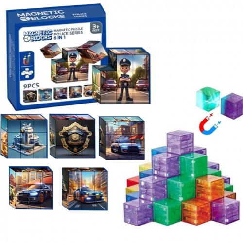 Магнітні кубики 'Magnetic blocks' POLICE (9 деталей) арт. U 9/60181