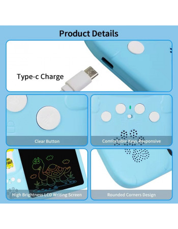 Іграшка - картридер з дощечкою для малювання 'Всезнайка' (казки, пісні, укр. озвучка) БЛАКИТНИЙ арт. 94930