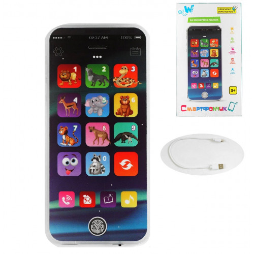 Телефон смартфон інтерактивний (укр. озвучка, казки, вірші, пісні) арт. TK - 11206