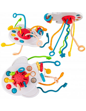 Набір розвиваючих іграшок 6 в 1 (піраміда, серветниця, кубики, брязкальця, куб з резинками та ін.) арт. 1297