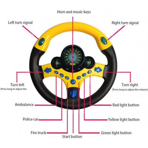 Інтерактивна іграшка 'кермо' (укр. озвучка) ЖОВТИЙ арт. 23554