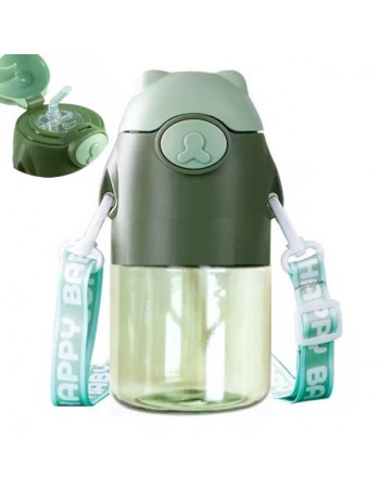 Дитяча пляшка для води з плечовим ременем ЗЕЛЕНА арт. C 59540