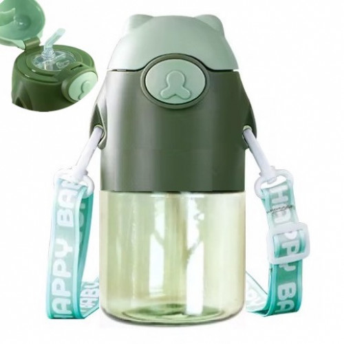 Дитяча пляшка для води з плечовим ременем ЗЕЛЕНА арт. C 59540