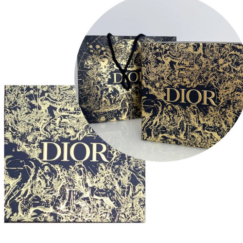 Подарункове пакування (пакет і коробка) Dior. СИНЄ