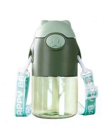 Дитяча пляшка для води з плечовим ременем ЗЕЛЕНА арт. C 59540