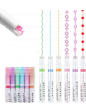 Набор фигурных маркеров Line Color Pen (6 шт).