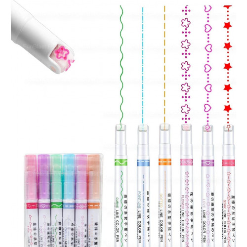 Набор фигурных маркеров Line Color Pen (6 шт).