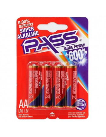 Батарейка 'PASS' ALKALINE АА 1,5V (4шт.) арт. C 56888